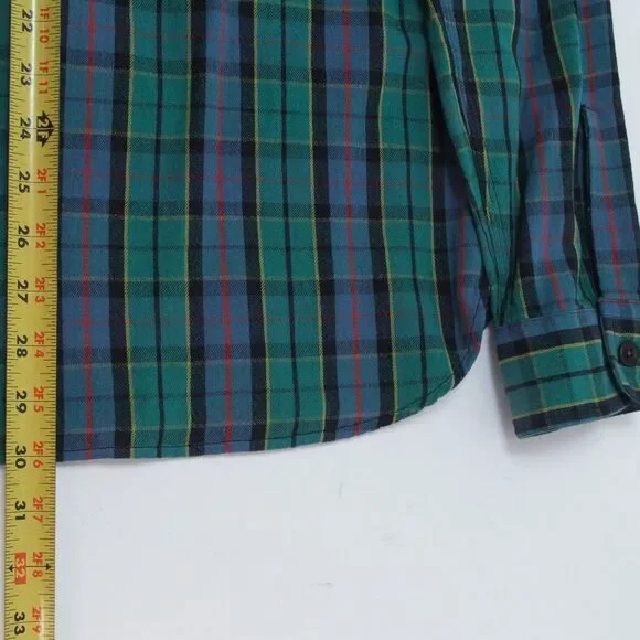 RRL Double Ralph Lauren Cotton Green/Blue Multi Plaid Button Down Shirt, Small - Picture 12 of 12